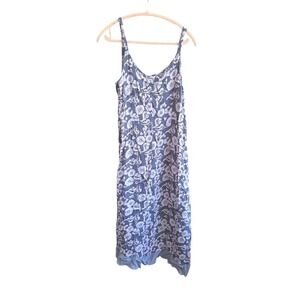 MOE Y2K Periwinkle Blue Floral Slip Dress Sleeveless Rayon XL‎